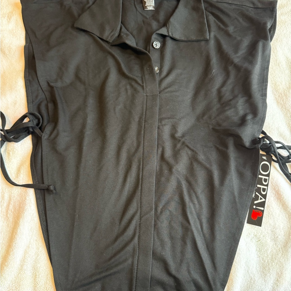 OPPA Black Button-Up Shirt